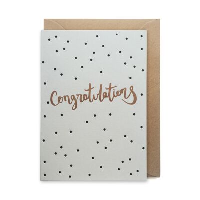 Polka dot congratulations luxury letterpress printed card