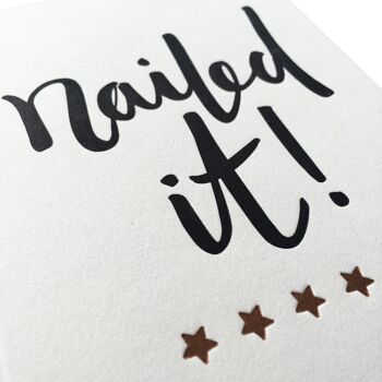 'Nailed it' félicitations carte imprimée typographique de luxe 2