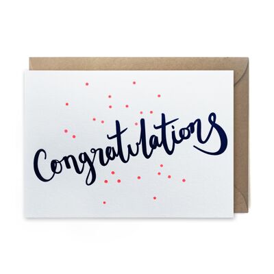 Congratulations script luxury letterpress printed card