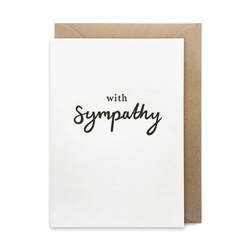 With sympathy luxury letterpress printed card