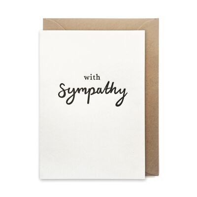 With sympathy luxury letterpress printed card