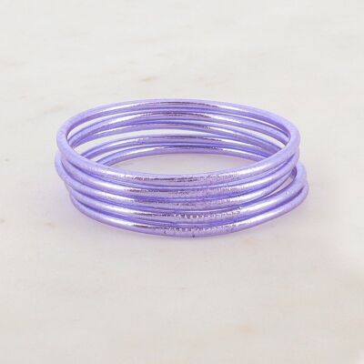 Thin Buddhist bangle without mantra size XL - Lilac