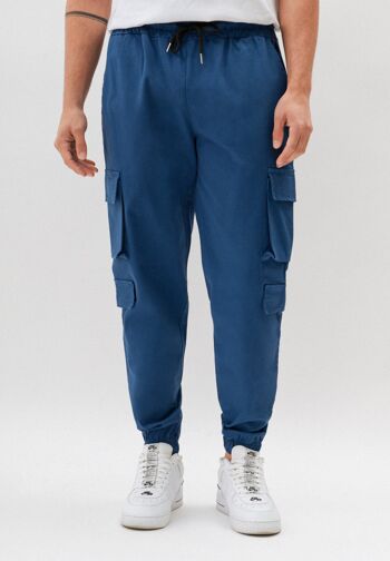 Pantalon Jogging Poches Cargo - Bleu 2