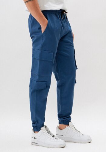 Pantalon Jogging Poches Cargo - Bleu 4