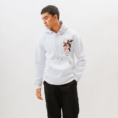 "DISCOVER" Printed Oversized Hoodie - White