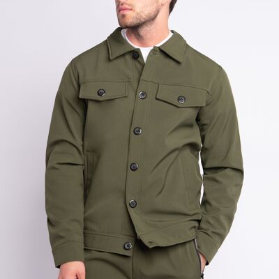 Schlichte Jacke mit Khaki-Knöpfen