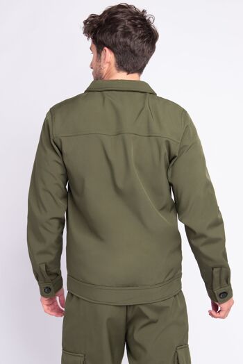 Veste Uni à Boutons Khaki 2