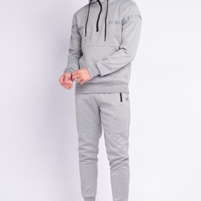 Gray Jogging Set with Reflective Stripes