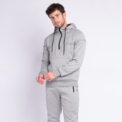 Gray Jogging Set with Reflective Stripes