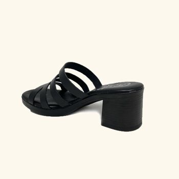 Sandales à talons Paros en cuir noires 3