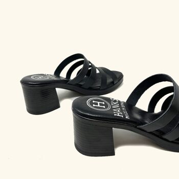 Sandales à talons Paros en cuir noires 4
