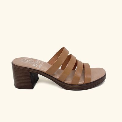 Heeled Sandals Paros Leather Leather