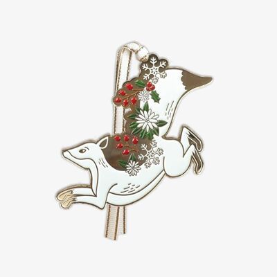 Snow Fox Xmas Ornament // CLEARANCE 50% OFF