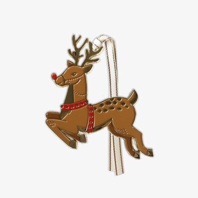 Santa's Deer Xmas Ornament