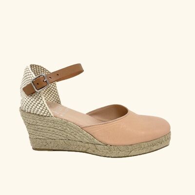 Jute Sandals Amorgos Pink Leather