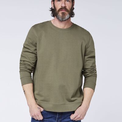 Herren - Sweater im Basic-Stil - Dusty Olive