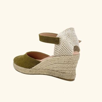 Sandales Jute Amorgos Cuir et Textile Kaki 3