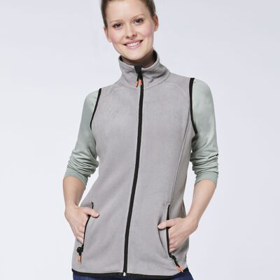 Damen - Fleece-Weste mit Label-Symbol im Ton-in-Ton Look - Vapor Blue Melange