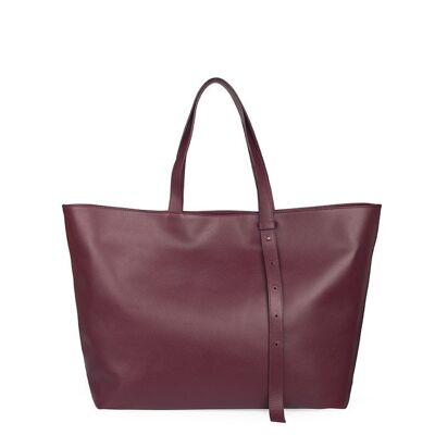 Leandra burgundy leather shopping bag