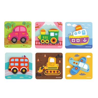 6 in 1 Mini Transportation Puzzle