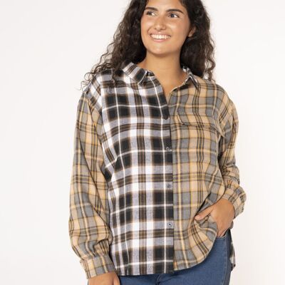 Checked shirt with two types of print