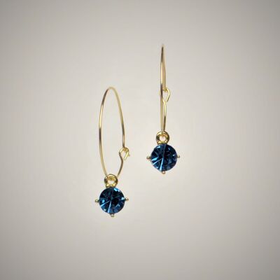 Fashionable hoop earrings "Yuma" color sapphire