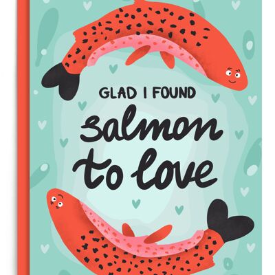 salmón a la tarjeta de amor | Tarjeta de aniversario | Tarjeta del día de San Valentín