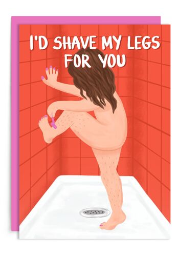 Rase ma carte d'amour de jambes | Carte d'anniversaire | La Saint-Valentin 2