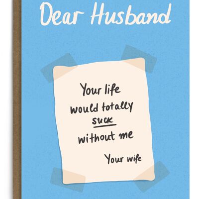 Dear Husband Love Card | Anniversary Card | Valentines Card