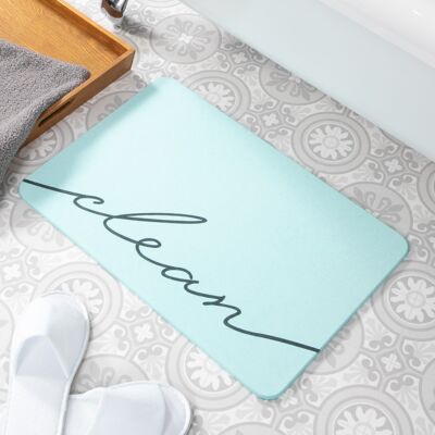 Tappetino da bagno antiscivolo Clean Scribble Aqua Blue Stone