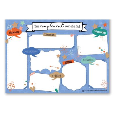 Fill-in box "Compliment for every day" (light blue)