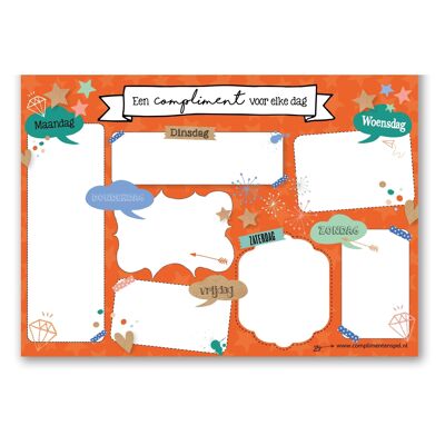 Fill-in box "Compliment for every day" (orange)