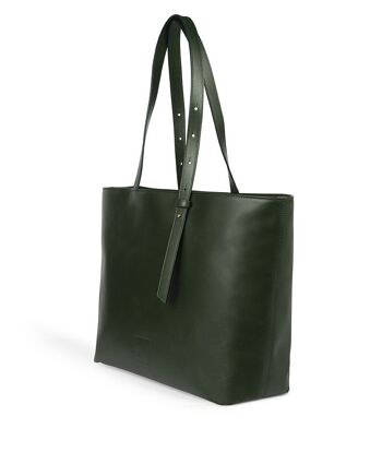 Cabas Leandra en cuir vert 2