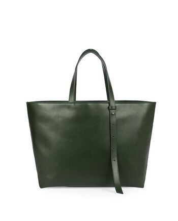 Cabas Leandra en cuir vert 3