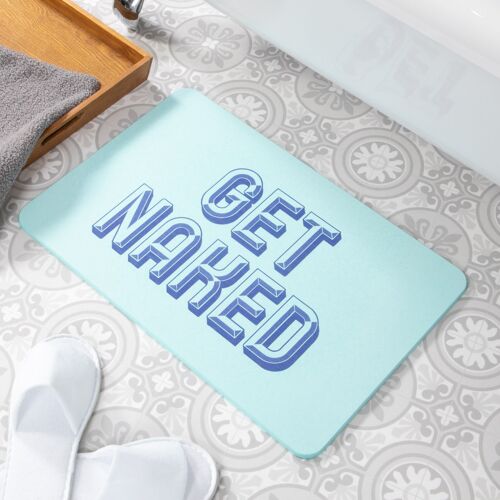 Get Naked Aqua Blue Stone Non Slip Bath Mat