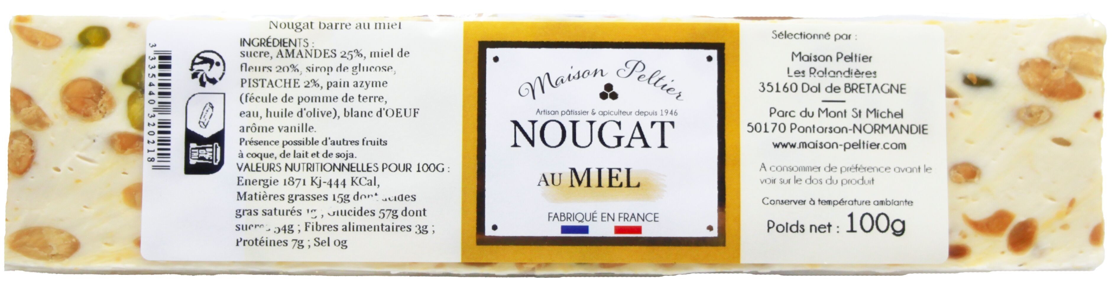 Maison Peltier Torrone al miele 100g (barretta)