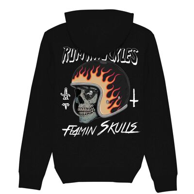 Sweat à capuche RK Flamin' Skulls