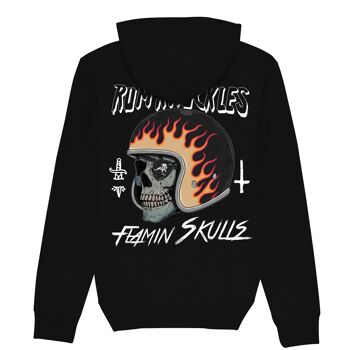 Sweat à capuche RK Flamin' Skulls 1