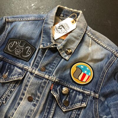 RK Smokin' Skull x Easy Rider Reworked Vintage Levi's Chaqueta de mezclilla