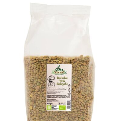 Organic dry green lentils