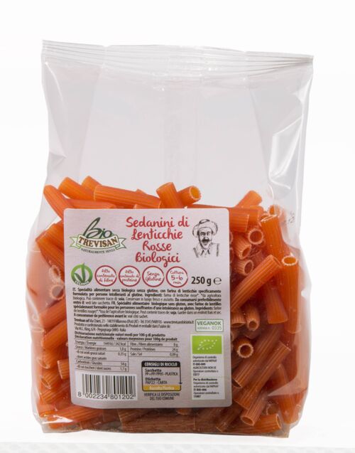Sedanini 100% lenticchie rosse s/g BIO