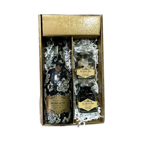 Coffret blanc - So Easy Moscato- PIZZOLATO - 1 pot d' Amandes enrobées et 1 pot de calissons st rémy LE PETIT DUC