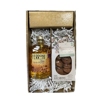 Gold box - Ferroni Honey Rum Liquor - Almond macaroons BISCUITERIE DE PROVENCE