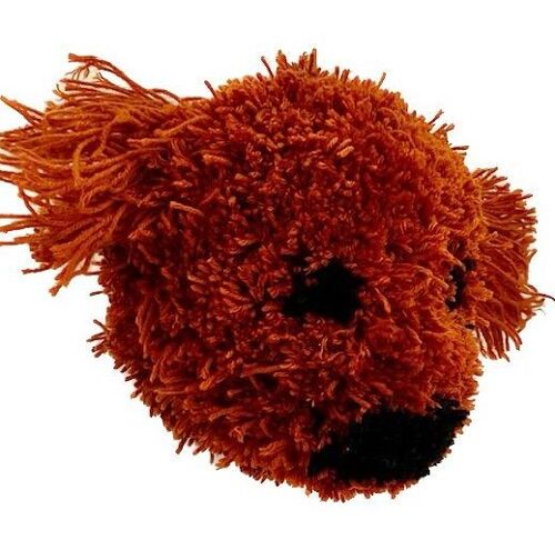 sustainable animal head trophy - dog head - terra brown - pom pom 100% soft wool - handmade in Nepal - animal head