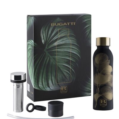 GIFT SET: BBOTTLES TWIN 500 ML LEAVES GOLD, INFUSION KIT E SPORT LID KIT NERO