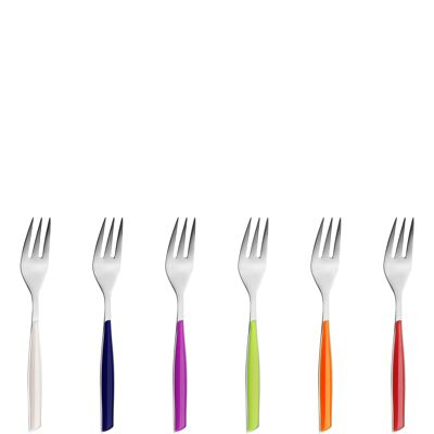 SET 6 GLAMOR CAKE FORK MIXED COLORS
