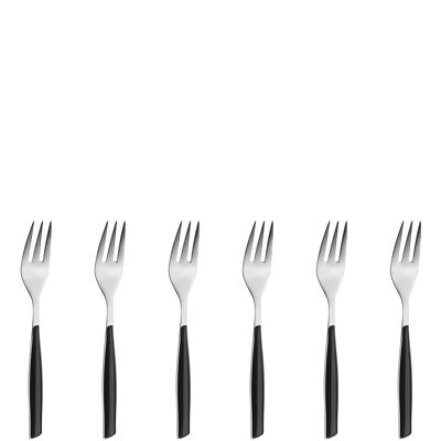 SET 6 GLAMOR BLACK PIANO CAKE FORKS