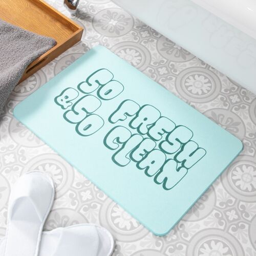 So Fresh & So Clean Aqua Blue Stone Non Slip Bath Mat