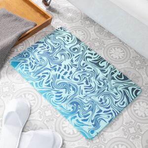 Tapis de bain antidérapant Blue Swirls Aqua Blue Stone