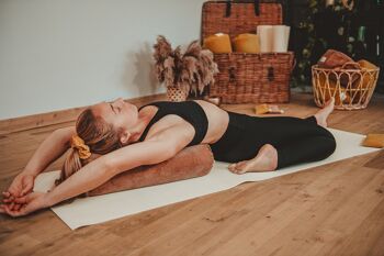 Coussin de yoga - Bolster - Velours côtelé Marron 1